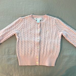 Brand new! Ralph Lauren Baby cable knit cardigan, pink, size 12 months.